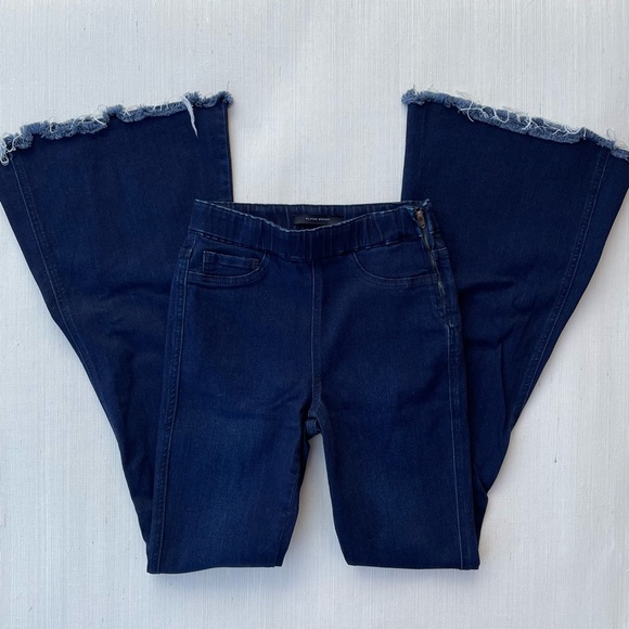 Flying Monkey | High Rise Super Flare Dark Wash Bell Bottom Stretchy Jeans - Picture 2 of 10